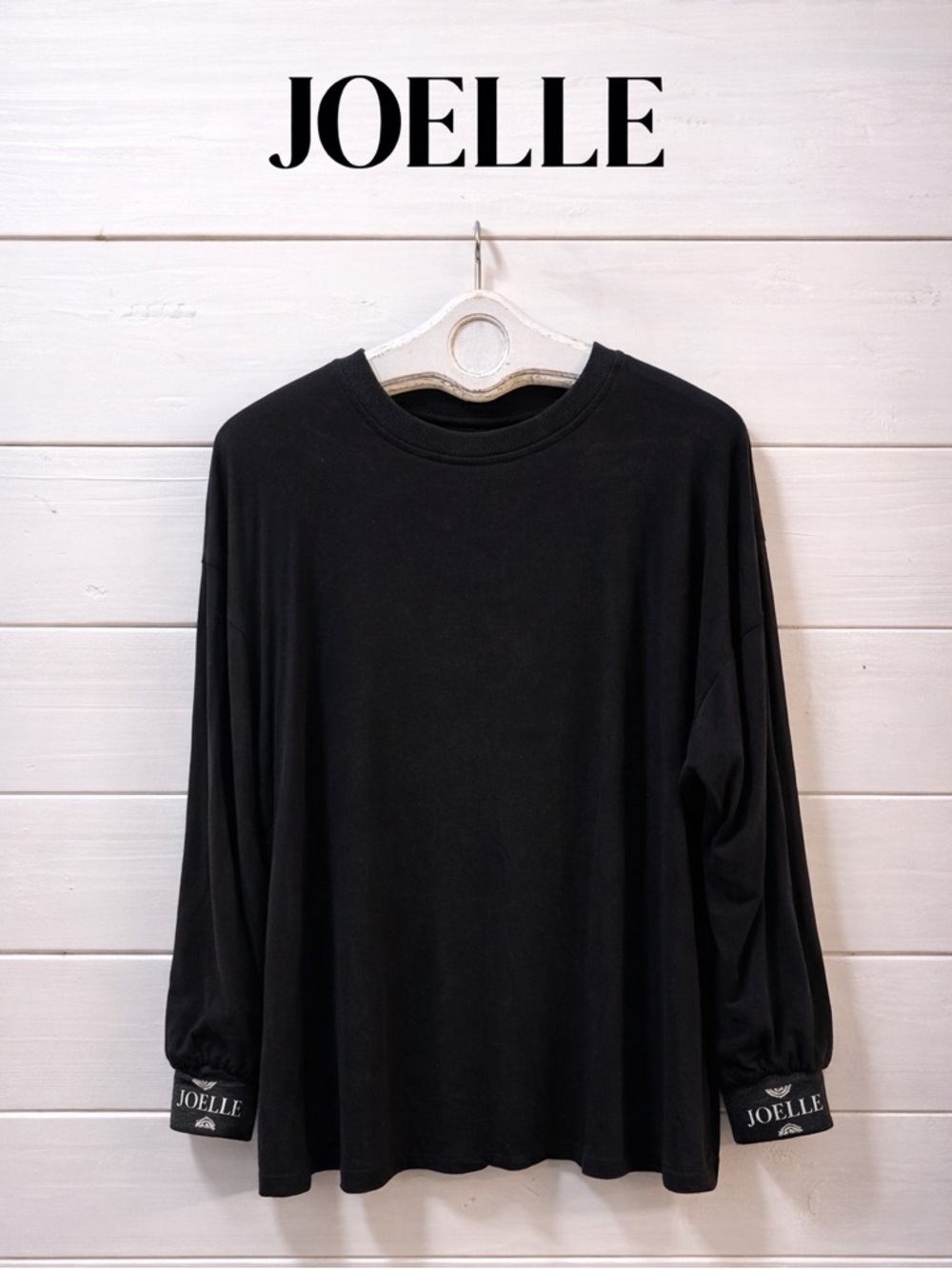 JOELLE BLACK FLOWY LONG SLEEVE TOP SIZE XL